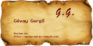 Gévay Gergő névjegykártya