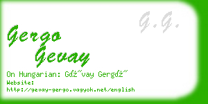 gergo gevay business card